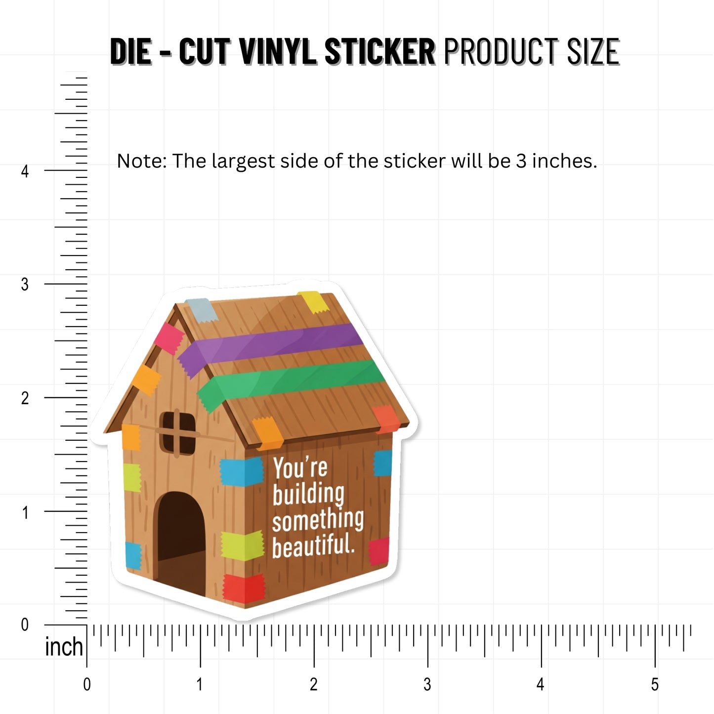 Inspirational Affirmation Sticker - Building Something Beautiful Matte