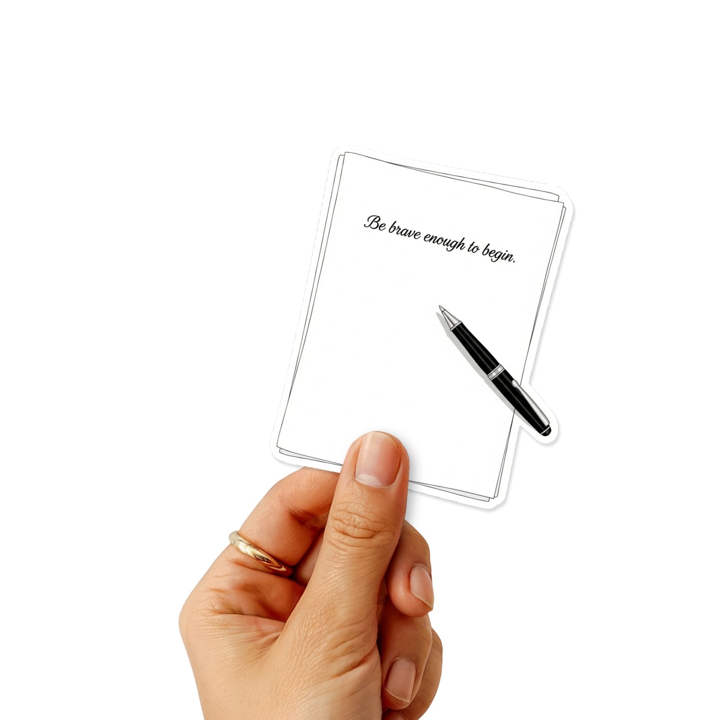 Inspirational Quote Sticker - Be Brave Enough To Begin Vinyl Decal