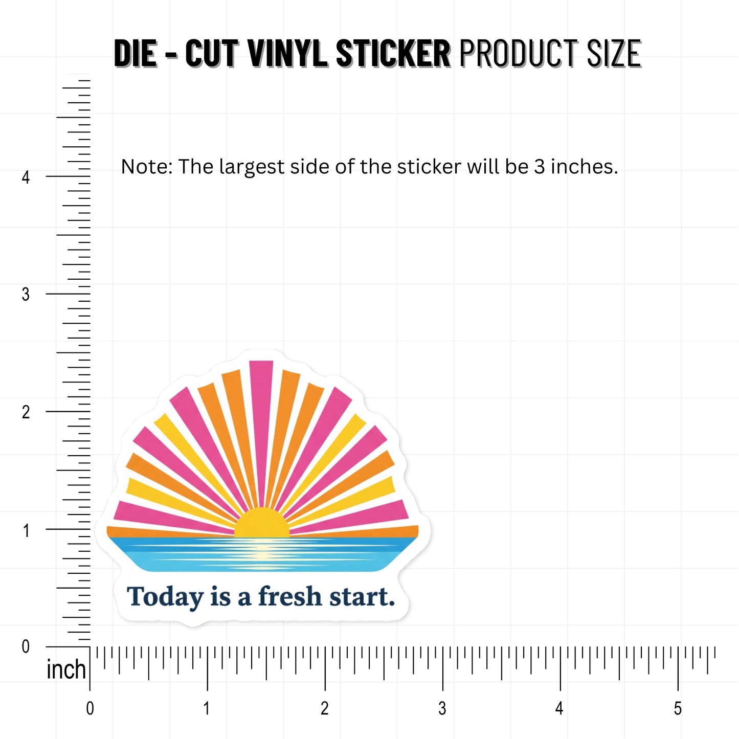 Inspirational Sunrise Sticker - Today is a Fresh Start Quote Decal