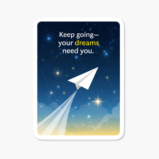 Keep Going Inspirational Affirmation Sticker - Dreamy Starry Sky Decal