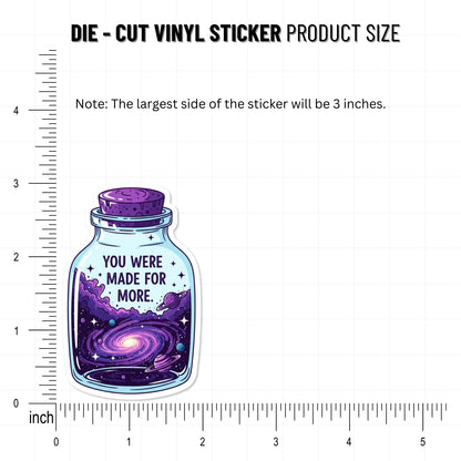 Inspirational Quote Sticker - You Were Made for More Galaxy Jar
