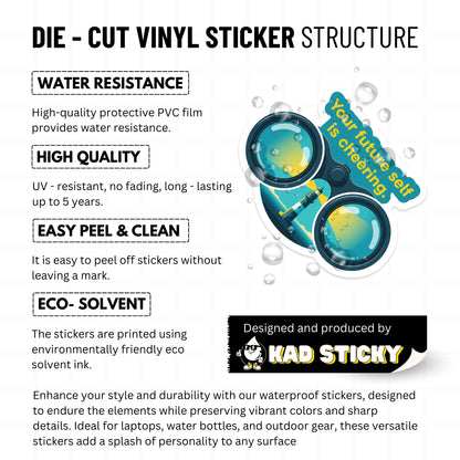 Inspirational Quote Sticker - Your Future Self Is Cheering Lighthouse