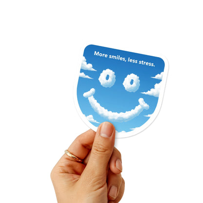 More Smiles Less Stress Positivity Sticker - Summer Sky Aesthetic