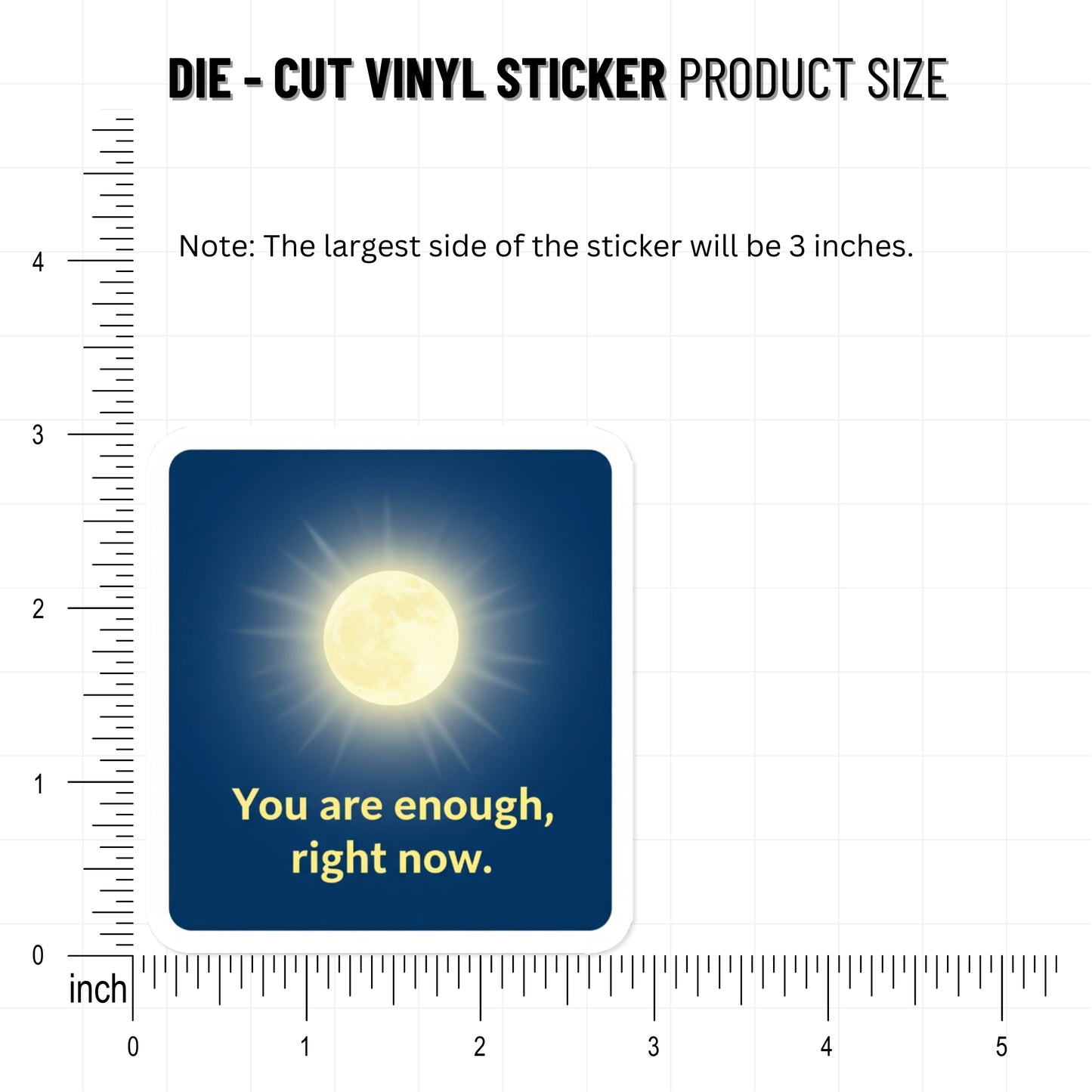 You Are Enough Moon Positivity Sticker - Inspirational Affirmation Decal