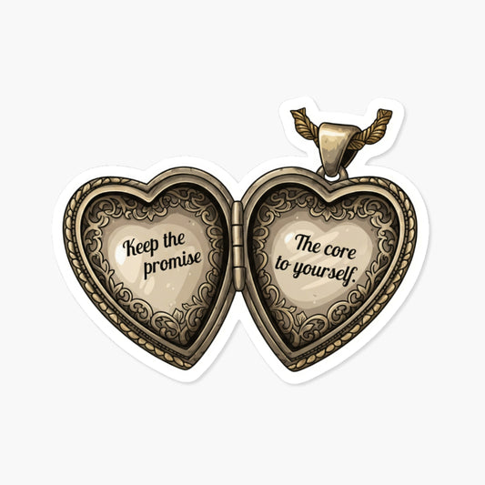 Keep The Promise To Yourself Affirmation Sticker - Vintage Gold Heart