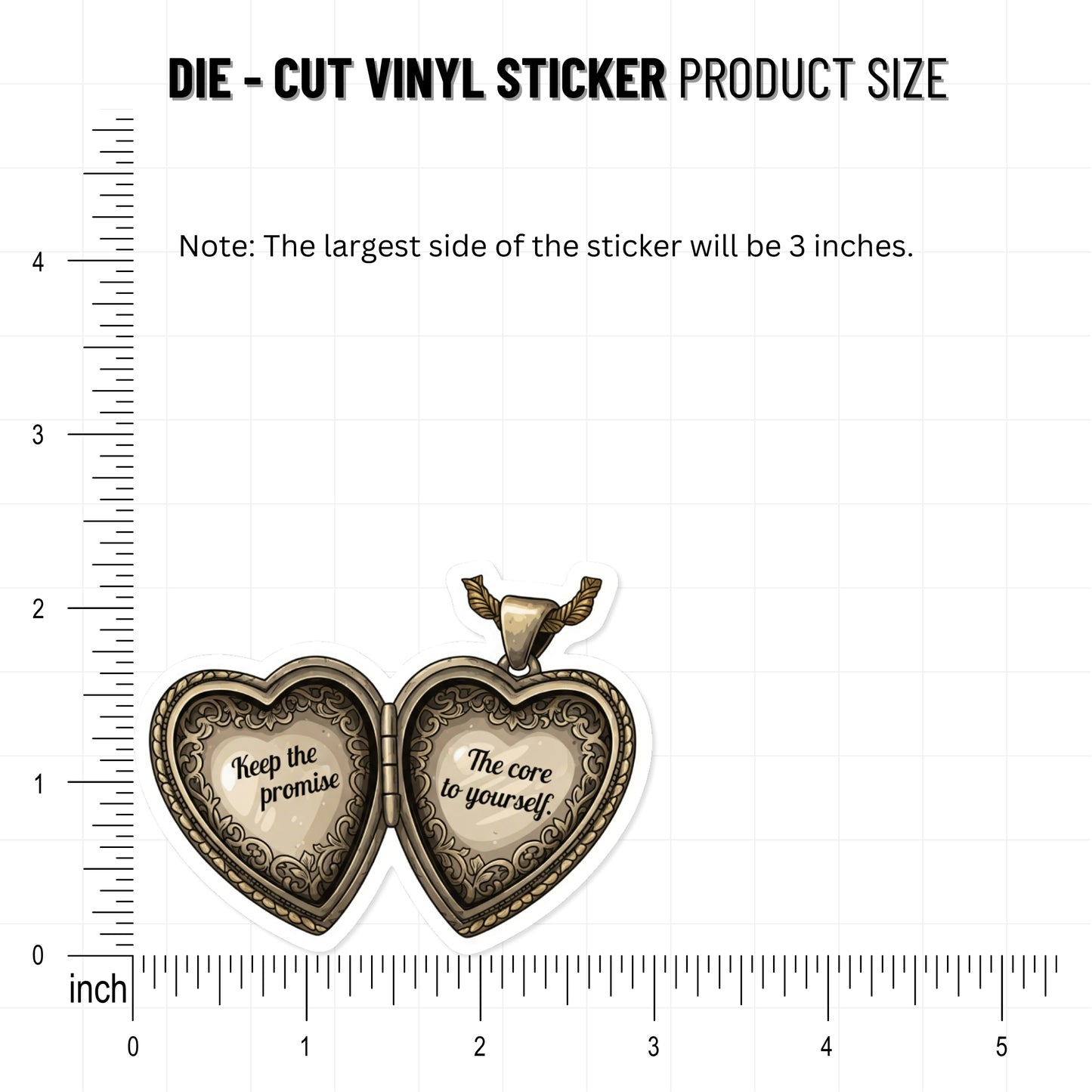 Keep The Promise To Yourself Affirmation Sticker - Vintage Gold Heart