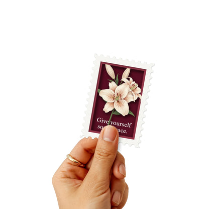 Give Yourself Some Grace Affirmation Sticker - Vintage Stamp Design