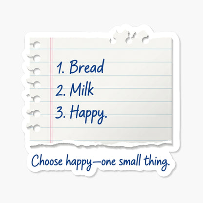 Inspirational Daily Reminder Sticker - Choose Happy Grocery List