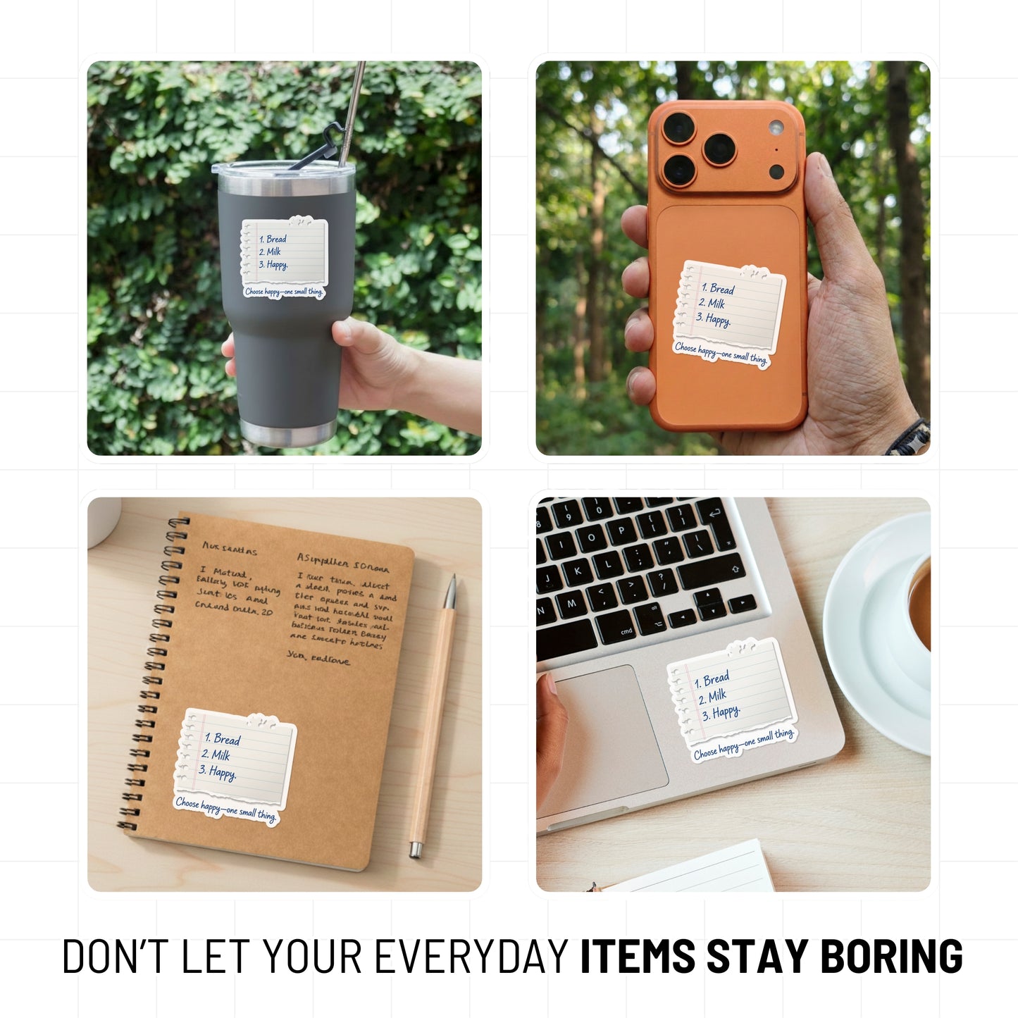 Inspirational Daily Reminder Sticker - Choose Happy Grocery List