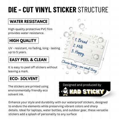 Inspirational Daily Reminder Sticker - Choose Happy Grocery List