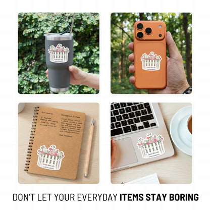 Good Vibes Only Boundaries Sticker - Aesthetic Floral Vinyl Decal