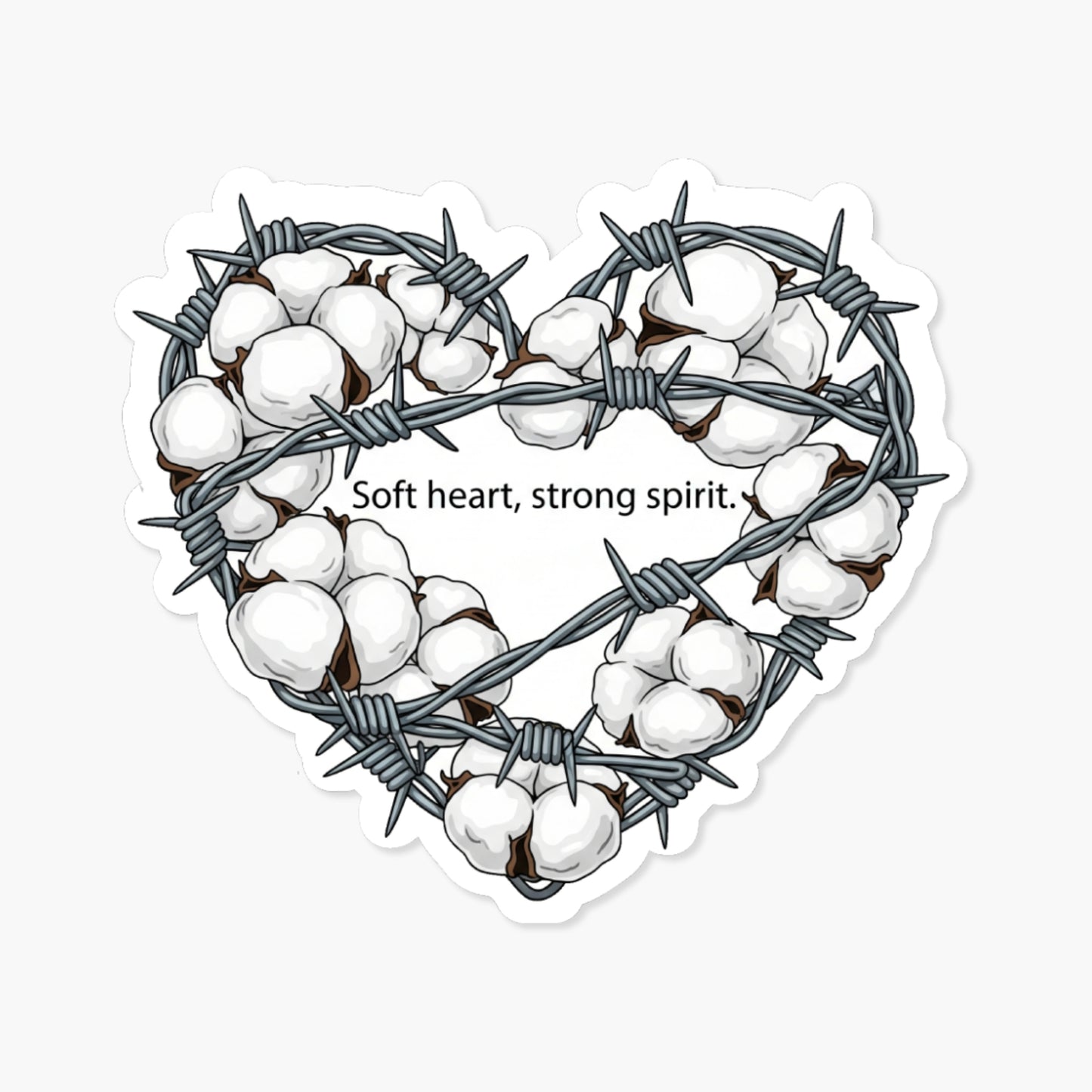 Soft Heart Strong Spirit Inspirational Heart Sticker - Soft Vinyl