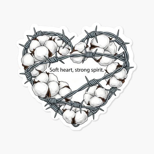 Soft Heart Strong Spirit Inspirational Heart Sticker - Soft Vinyl