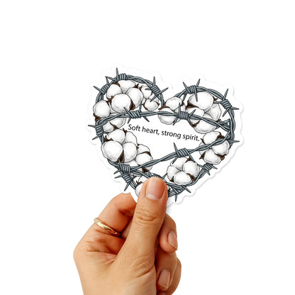 Soft Heart Strong Spirit Inspirational Heart Sticker - Soft Vinyl
