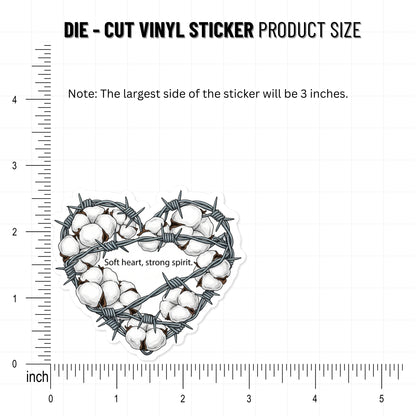 Soft Heart Strong Spirit Inspirational Heart Sticker - Soft Vinyl