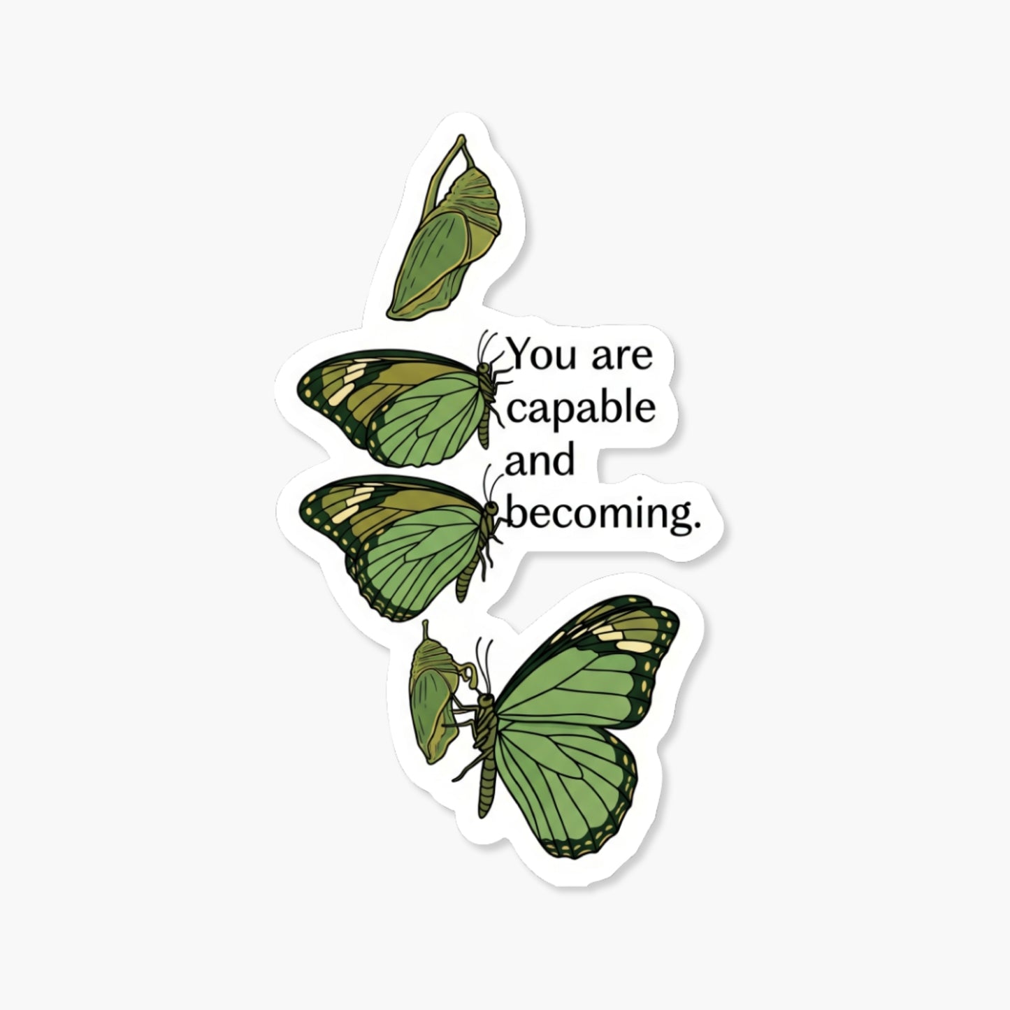 Inspirational Affirmation Stickers - You Are Capable Growth Quote