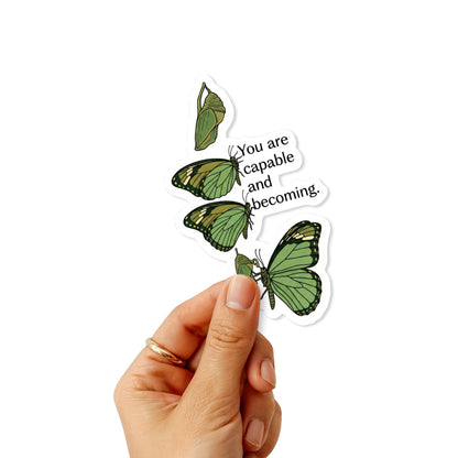 Inspirational Affirmation Stickers - You Are Capable Growth Quote