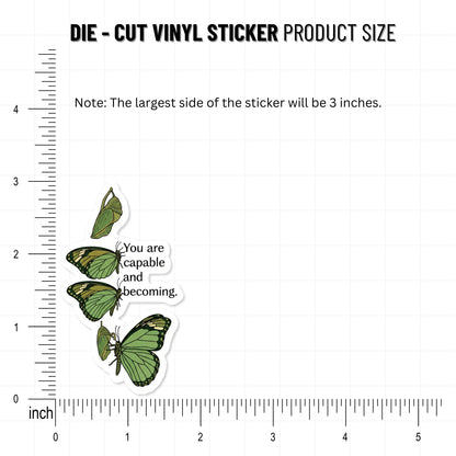 Inspirational Affirmation Stickers - You Are Capable Growth Quote