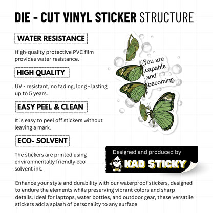 Inspirational Affirmation Stickers - You Are Capable Growth Quote