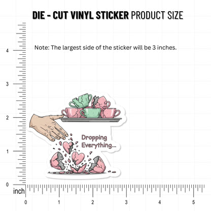 Sarcastic Vinyl Sticker - Dropping Everything Snarky Pastel Decal