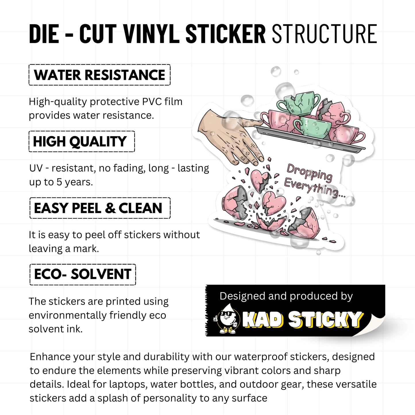 Sarcastic Vinyl Sticker - Dropping Everything Snarky Pastel Decal