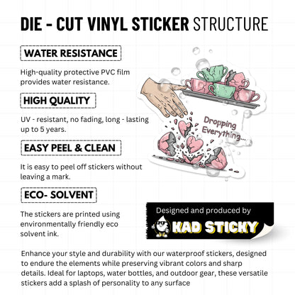 Sarcastic Vinyl Sticker - Dropping Everything Snarky Pastel Decal