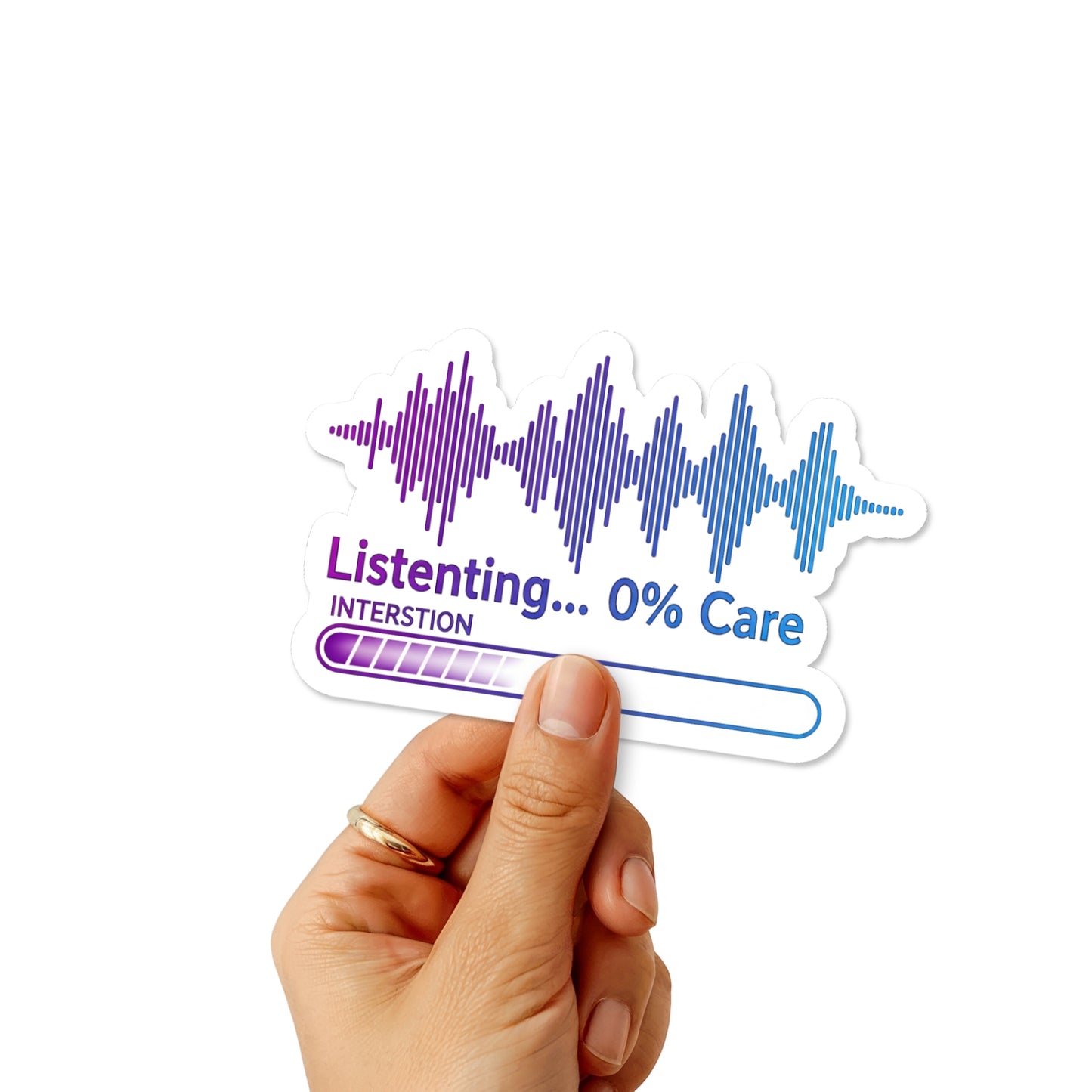 Sarcastic Sassy Sticker - Listening 0% Care Y2K Tech Decal