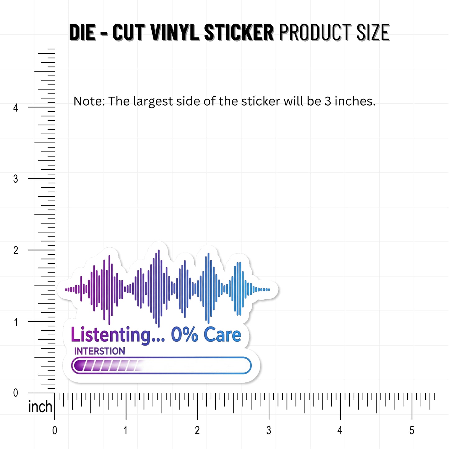 Sarcastic Sassy Sticker - Listening 0% Care Y2K Tech Decal