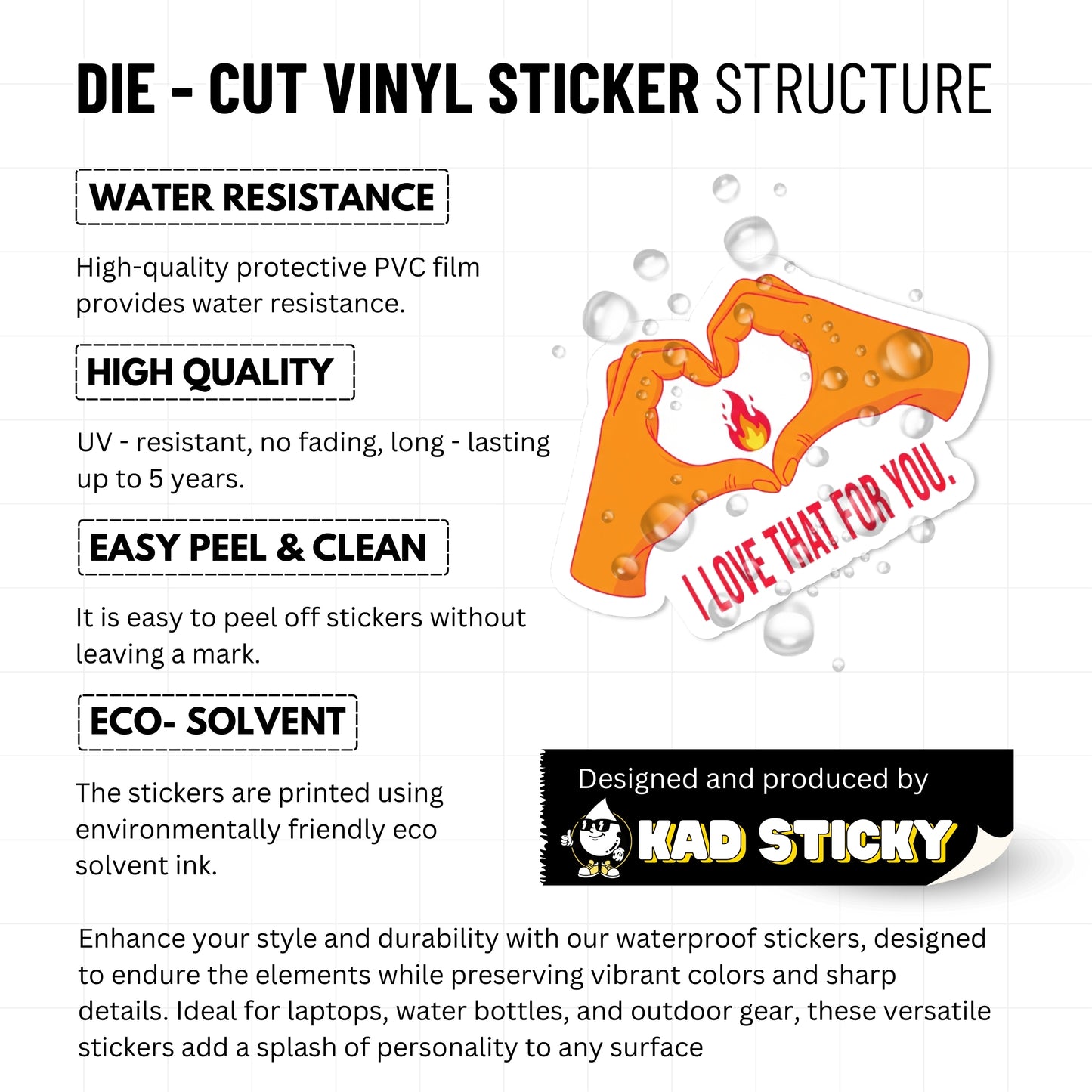 Sarcastic Vinyl Sticker - I Love That For You Heart Decal