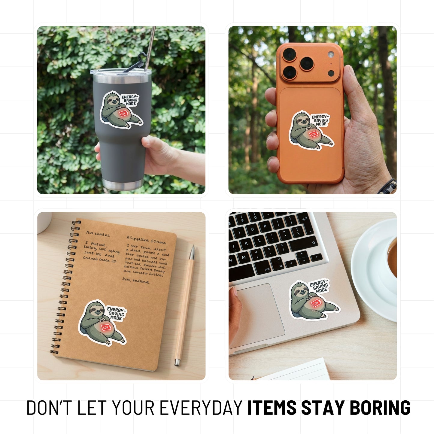 Energy Saving Mode Sarcastic Sloth Sticker - Retro Pixel Art