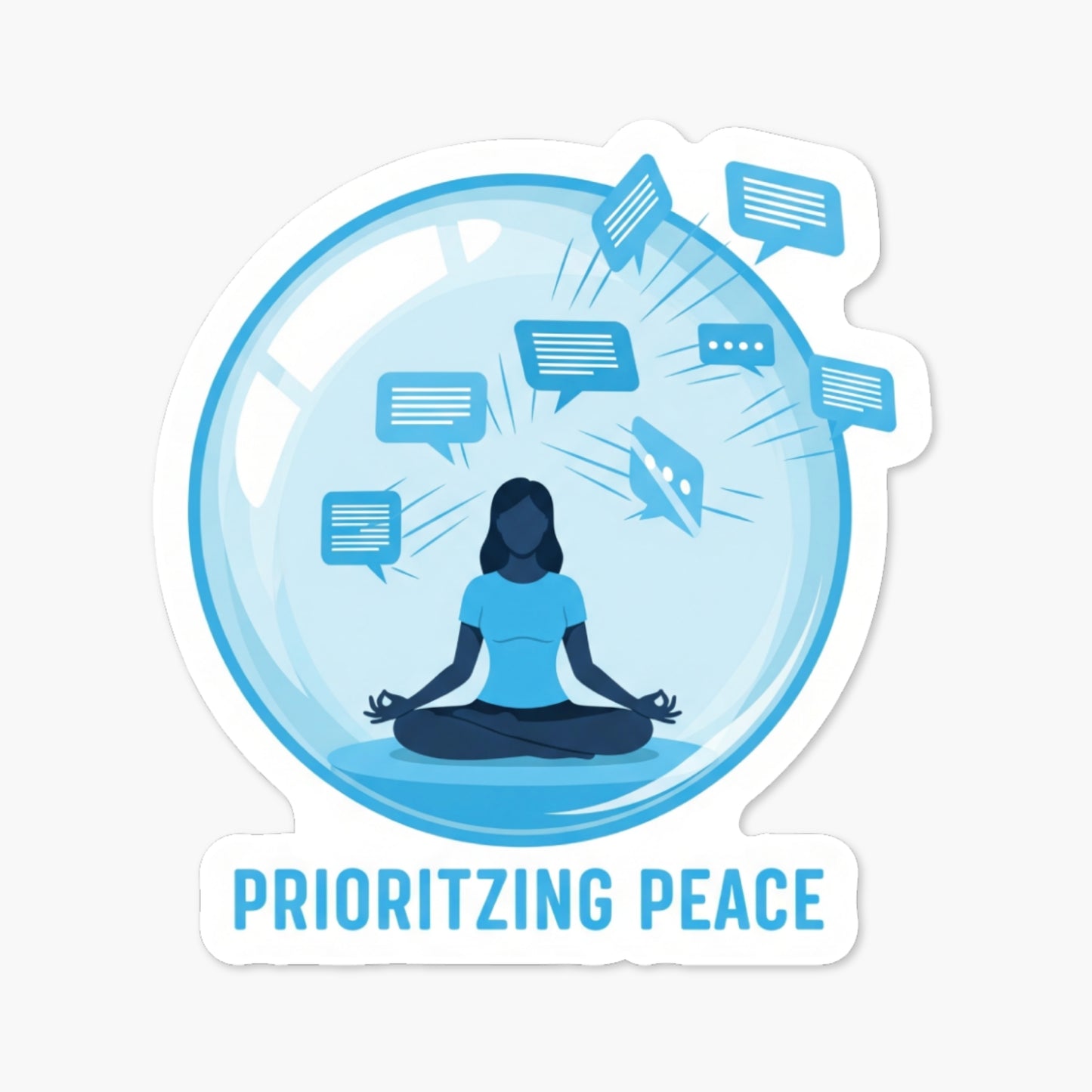 Prioritizing Peace Sarcastic Sticker - Zen Meditation Decal