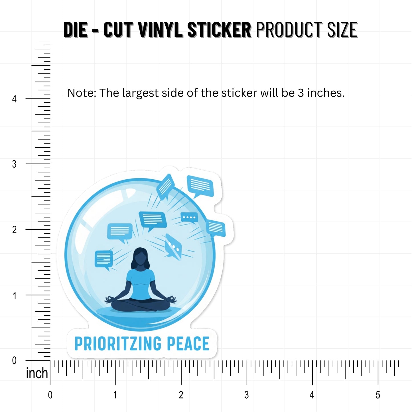 Prioritizing Peace Sarcastic Sticker - Zen Meditation Decal