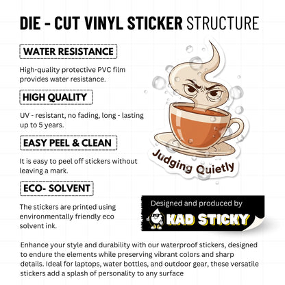 Judging Quietly Sarcastic Tea Sticker - Funny Sassy Laptop Decal