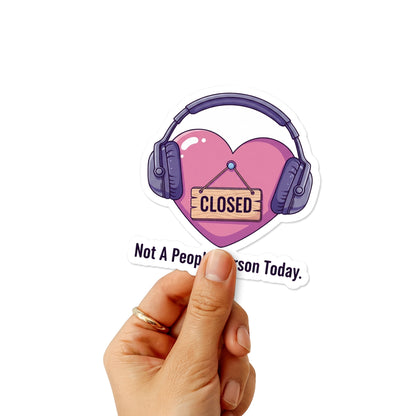 Sarcastic Quote Sticker Not A People Person Lo-Fi Heart Decal
