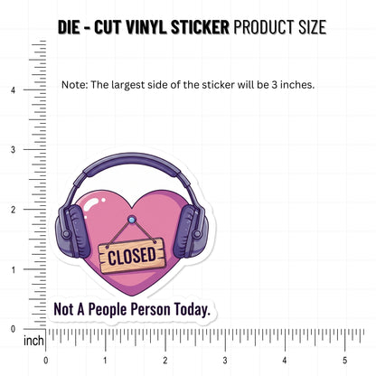 Sarcastic Quote Sticker Not A People Person Lo-Fi Heart Decal