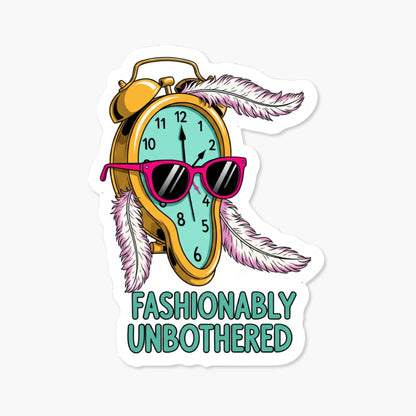 Sassy Vinyl Sticker - Fashionably Unbothered Vaporwave Clock