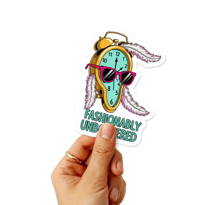 Sassy Vinyl Sticker - Fashionably Unbothered Vaporwave Clock