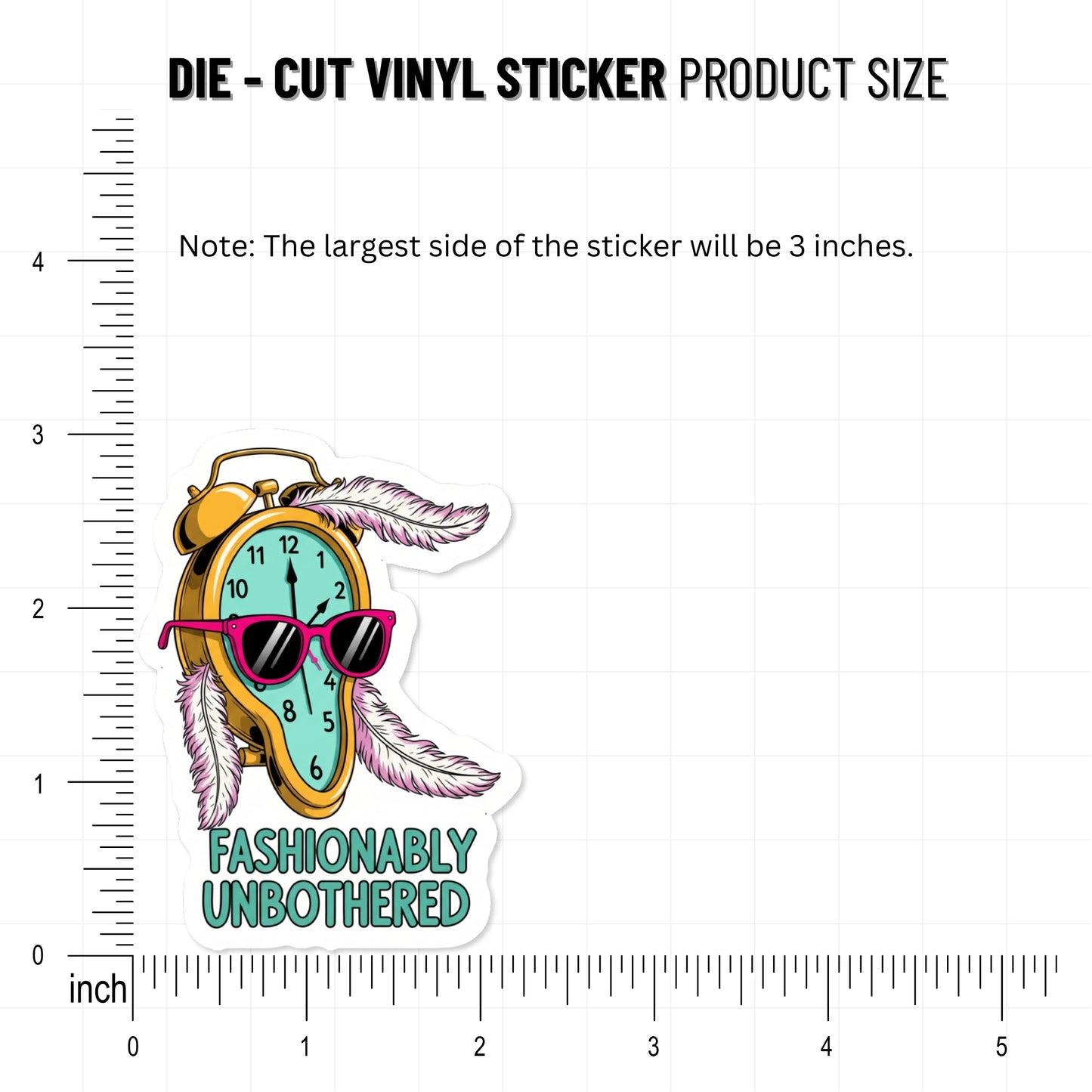 Sassy Vinyl Sticker - Fashionably Unbothered Vaporwave Clock