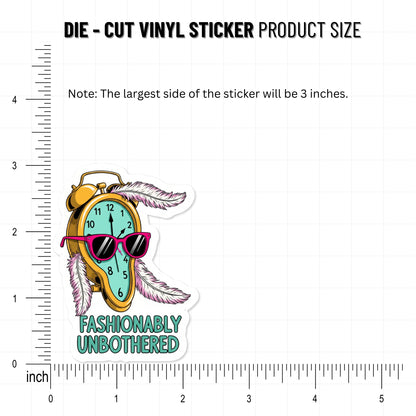 Sassy Vinyl Sticker - Fashionably Unbothered Vaporwave Clock