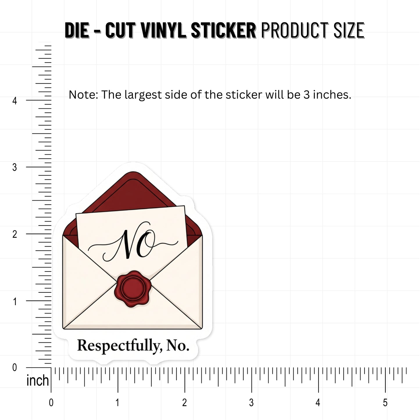Sarcastic Vinyl Sticker - Respectfully No Elegant Wax Seal Decal