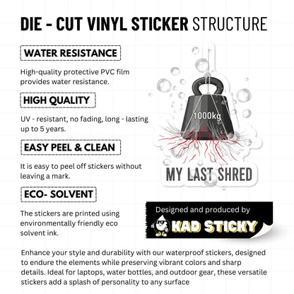 Sarcastic Quote Sticker - My Last Shred of Patience Funny Decal