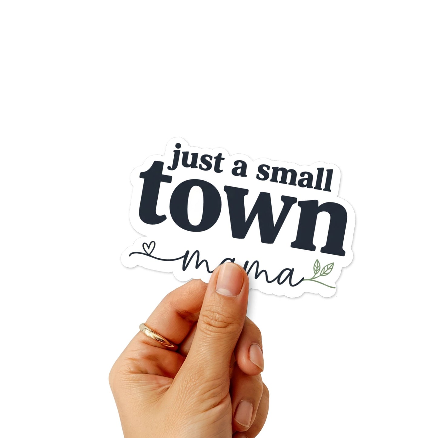 Small Town Mama Sticker - Minimalist Script Decal for Water Bottles