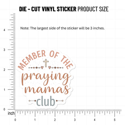 Member of the Praying Mamas Club Sticker - Pastel Faith Decal