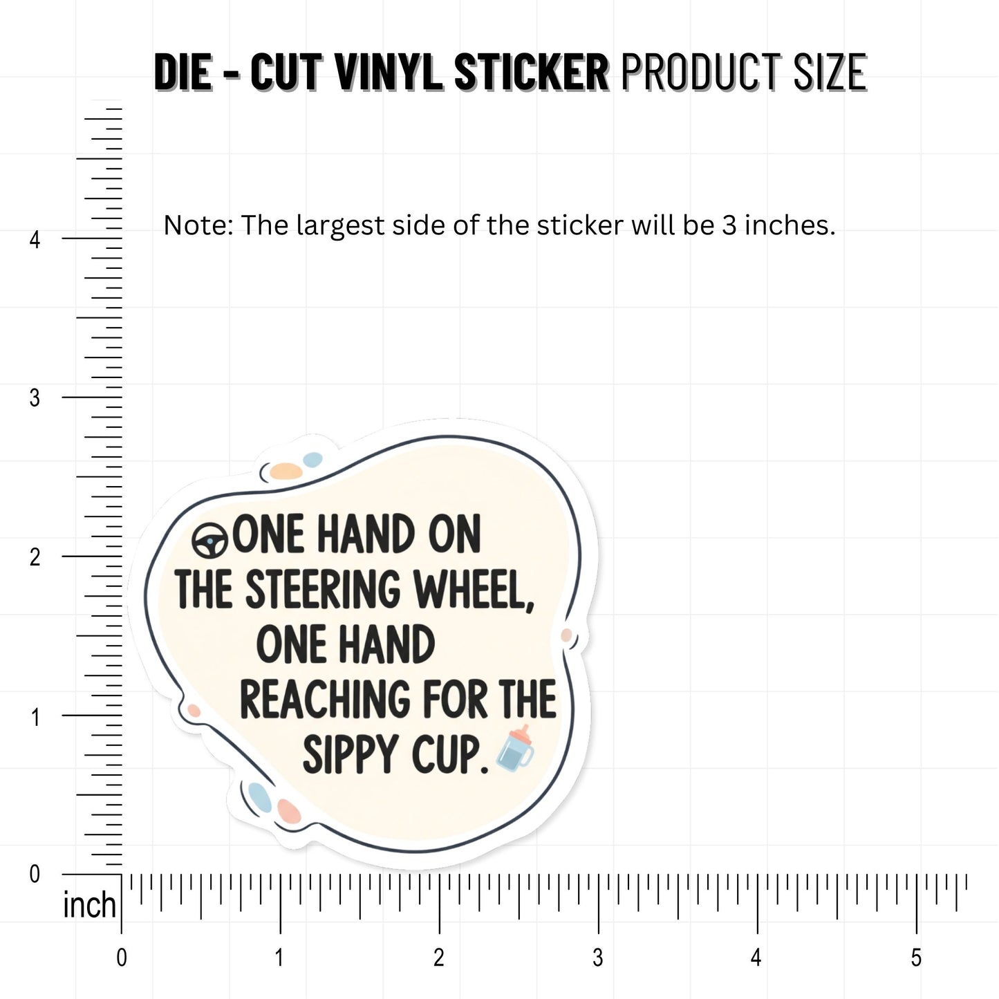 Funny Mom Sticker - One Hand on the Sippy Cup Parenting Decal