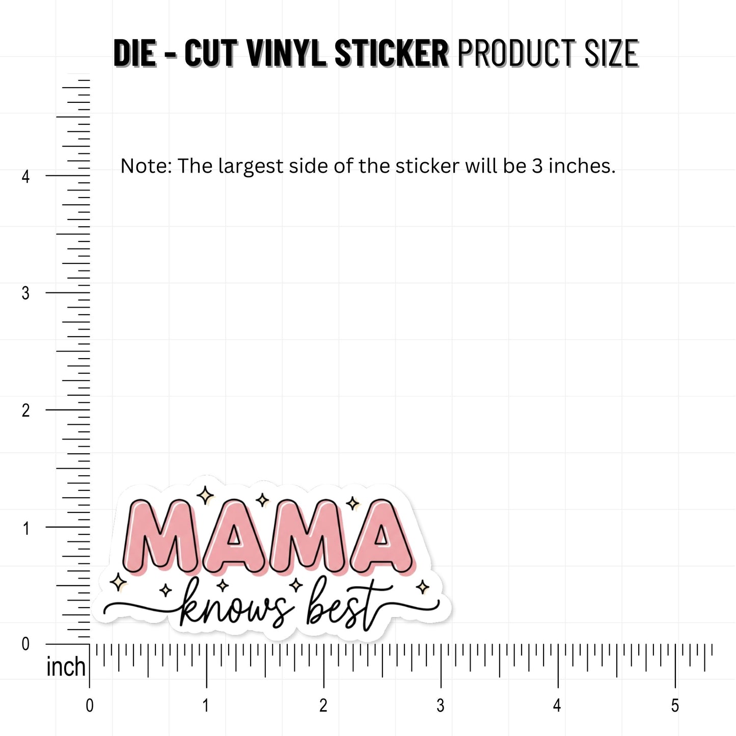 Mama Knows Best Sticker - Pink Bubble Font Motherhood Decal