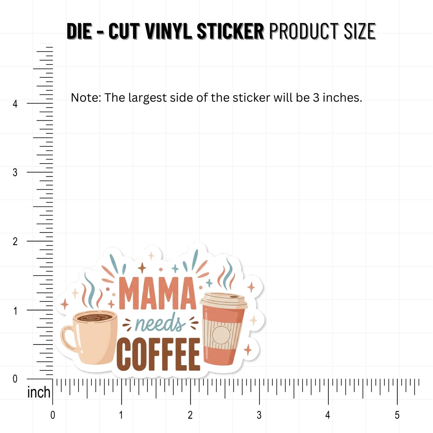 Mama Needs Coffee Sticker - Cute Pastel Coffee Mug Style
