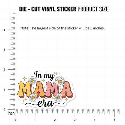 Mama Era Sticker - Retro 70s Chunky Typography Daisy Decal