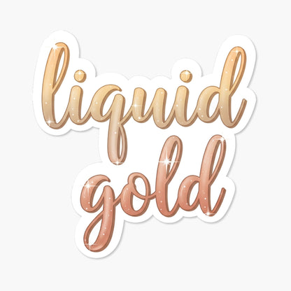 Liquid Gold Coffee Mom Sticker - Aesthetic Matte Vinyl Decal