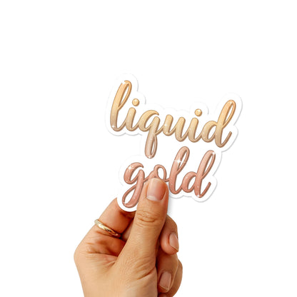 Liquid Gold Coffee Mom Sticker - Aesthetic Matte Vinyl Decal