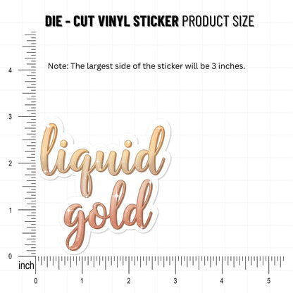 Liquid Gold Coffee Mom Sticker - Aesthetic Matte Vinyl Decal